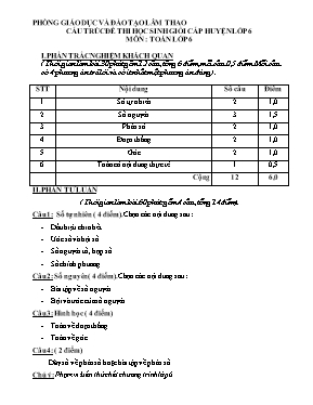 Đề thi học sinh giỏi cấp huyện môn Toán khối 6 - Năm học 2016 2017